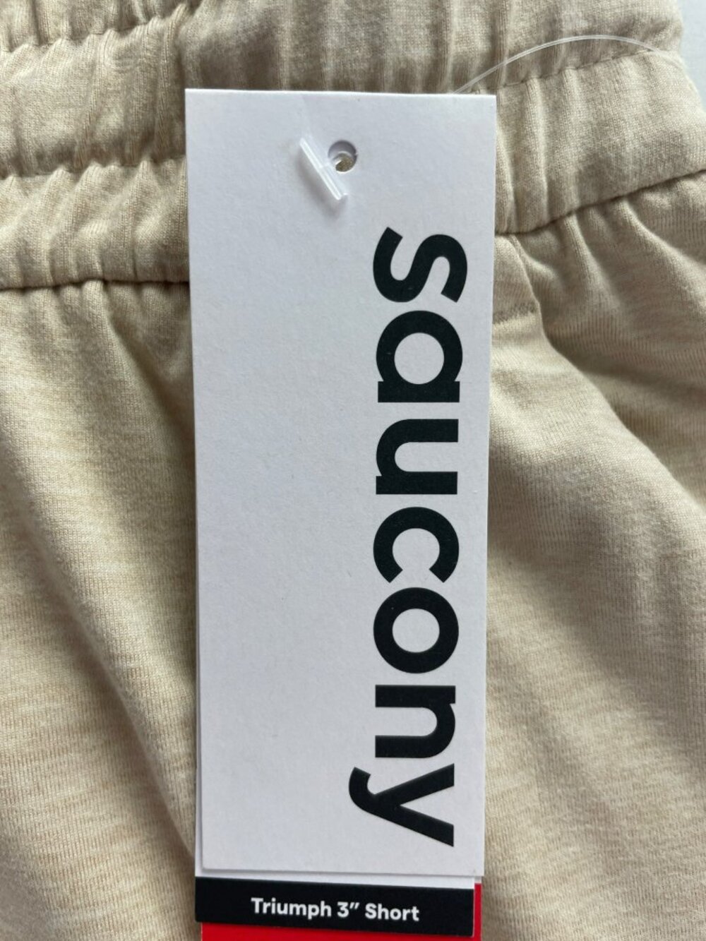 Saucony Triumph 3" Shorts Beige Lightweight Recycled Material Women's Size L NWT - Picture 7 of 9